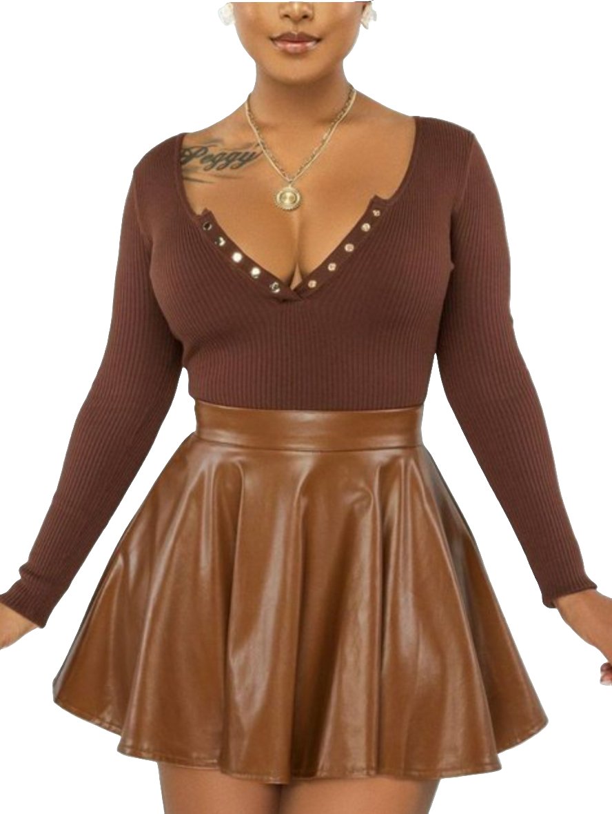 *PRE - ORDER* RBL GRL Faux Leather Circle Skirt - REBELLIOUS1S