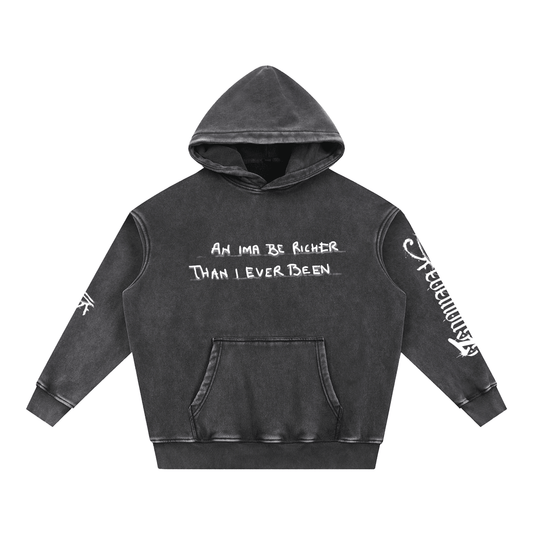 RICHER Snow Wash Fleece Oversize Hoodie - REBELLIOUS1S